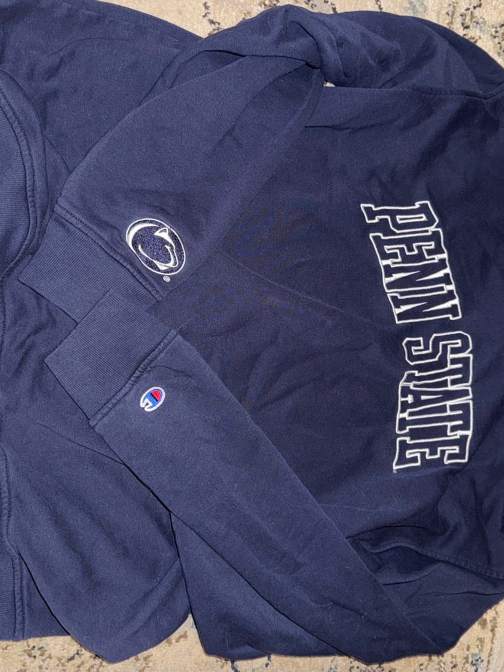 Champion Navy Logo Crewneck Sweatshirt